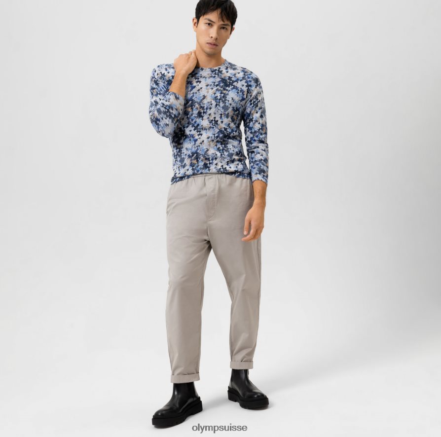 niveau cinq tricot body fit, pull col rond, marine OLYMP vêtements VVP4DB1748