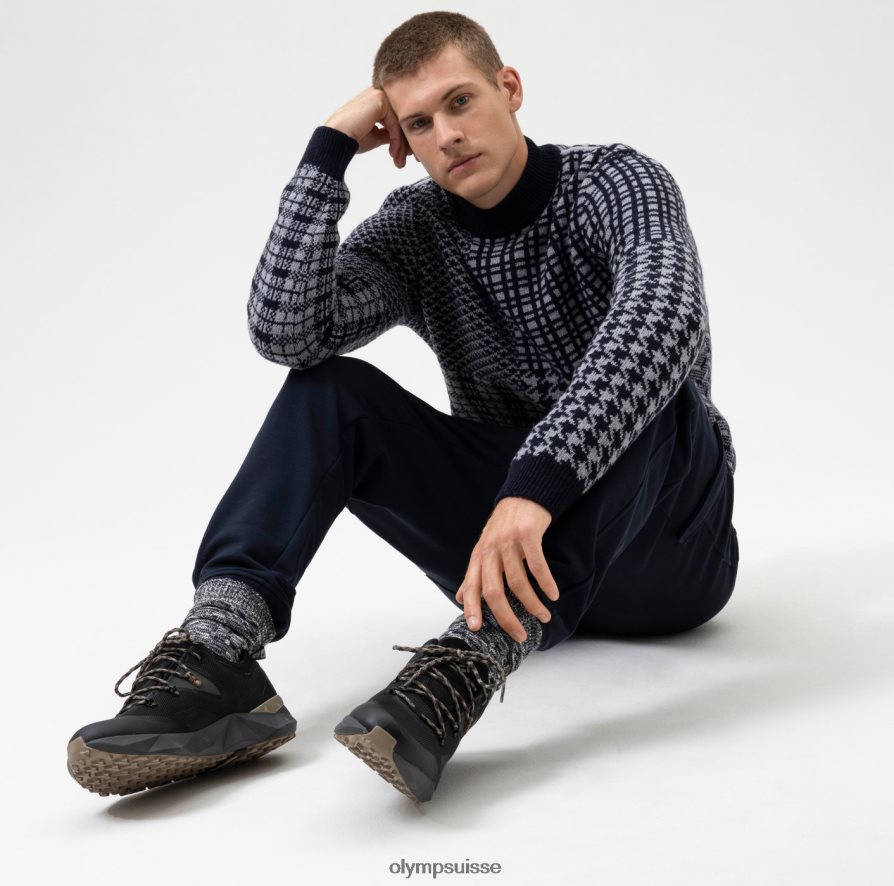 niveau cinq tricots body fit, pull col montant, gris OLYMP vêtements VVP4DB1844