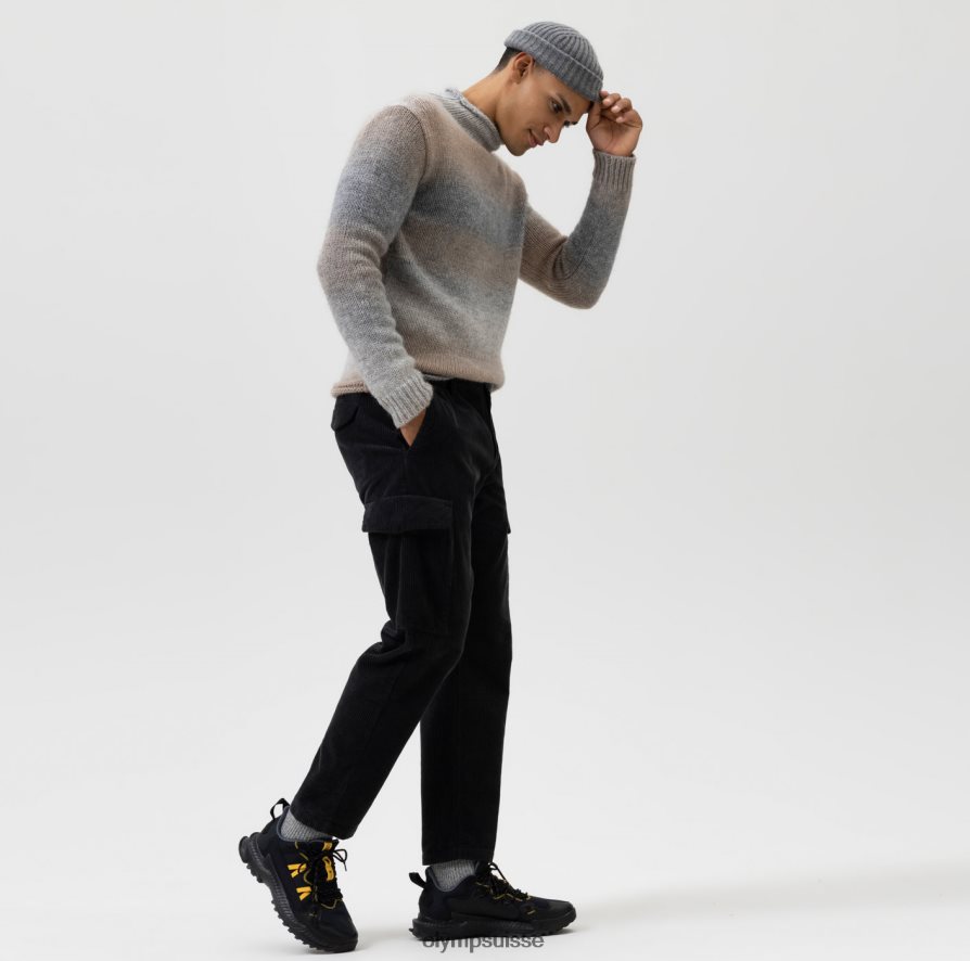 niveau cinq tricots body fit, pull col montant, gris OLYMP vêtements VVP4DB1848