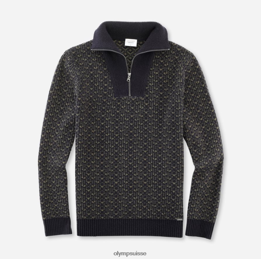 niveau cinq tricots body fit, pull veste zippée, marine OLYMP vêtements VVP4DB1873