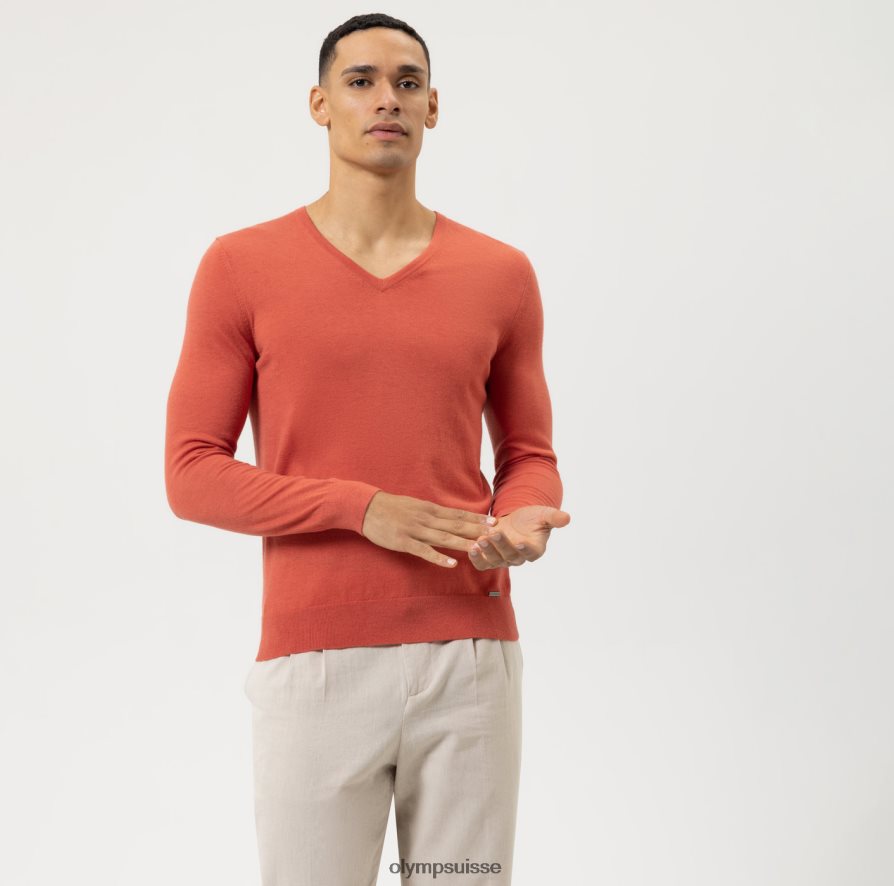 pull en tricot décontracté, terre de Sienne OLYMP vêtements VVP4DB1830