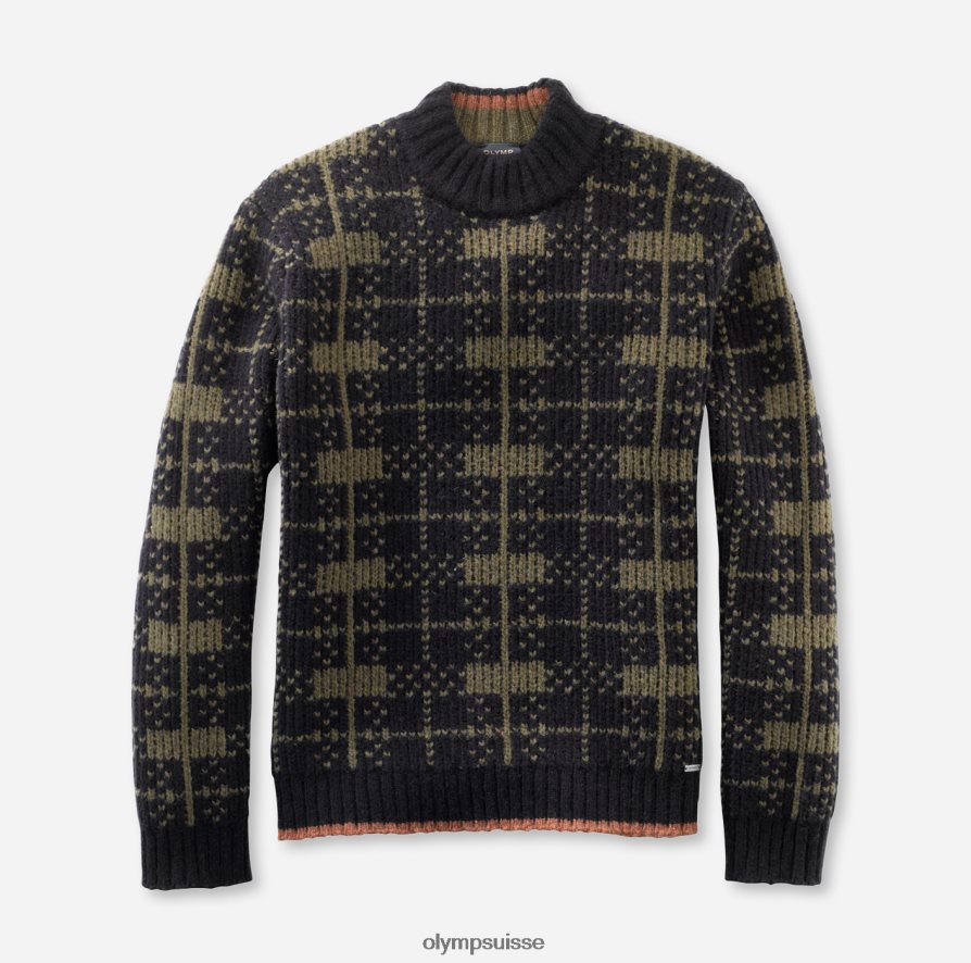 tricot coupe moderne, pull col montant, marine OLYMP vêtements VVP4DB1852