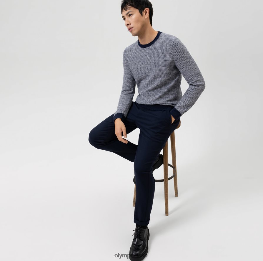 tricot coupe moderne, pull col rond, marine OLYMP vêtements VVP4DB1783