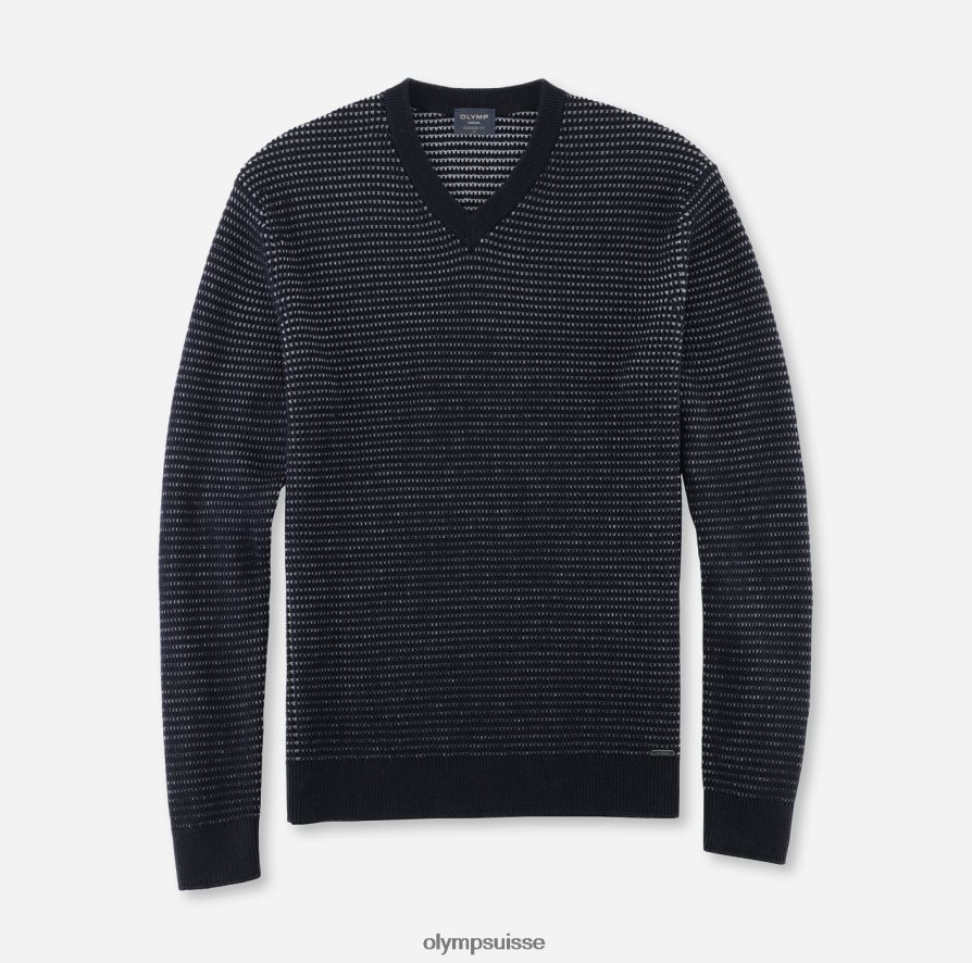 tricot coupe moderne, pull col v, marine OLYMP vêtements VVP4DB1855