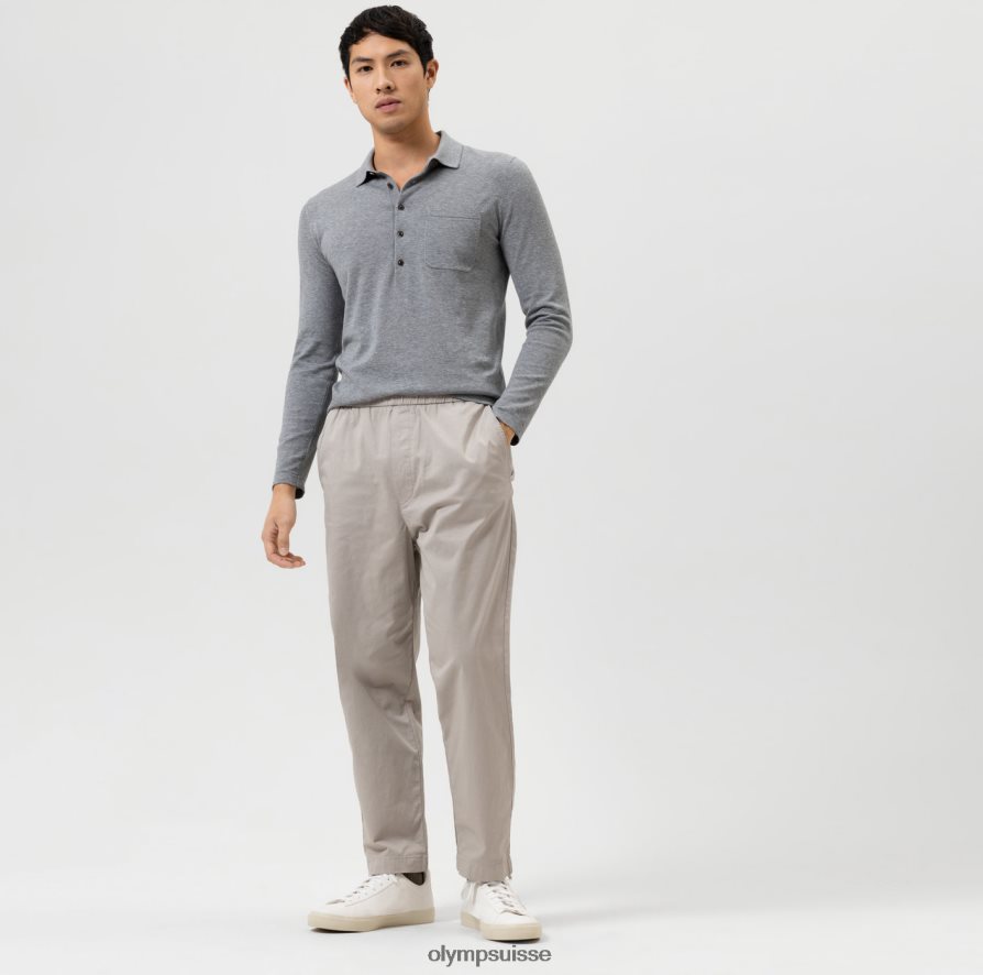 tricot niveau cinq body fit, col polo, gris argenté OLYMP vêtements VVP4DB1752