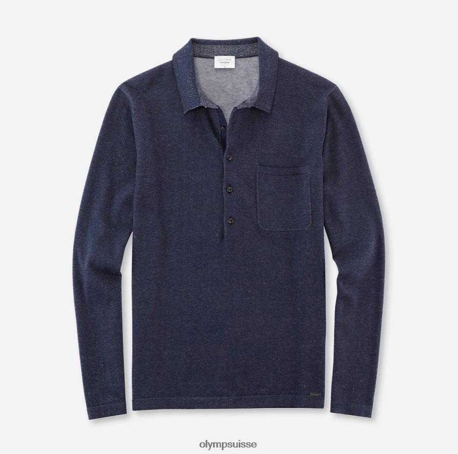 tricot niveau cinq body fit, col polo, marine OLYMP vêtements VVP4DB1759