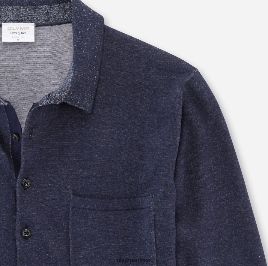 tricot niveau cinq body fit, col polo, marine OLYMP vêtements VVP4DB1759