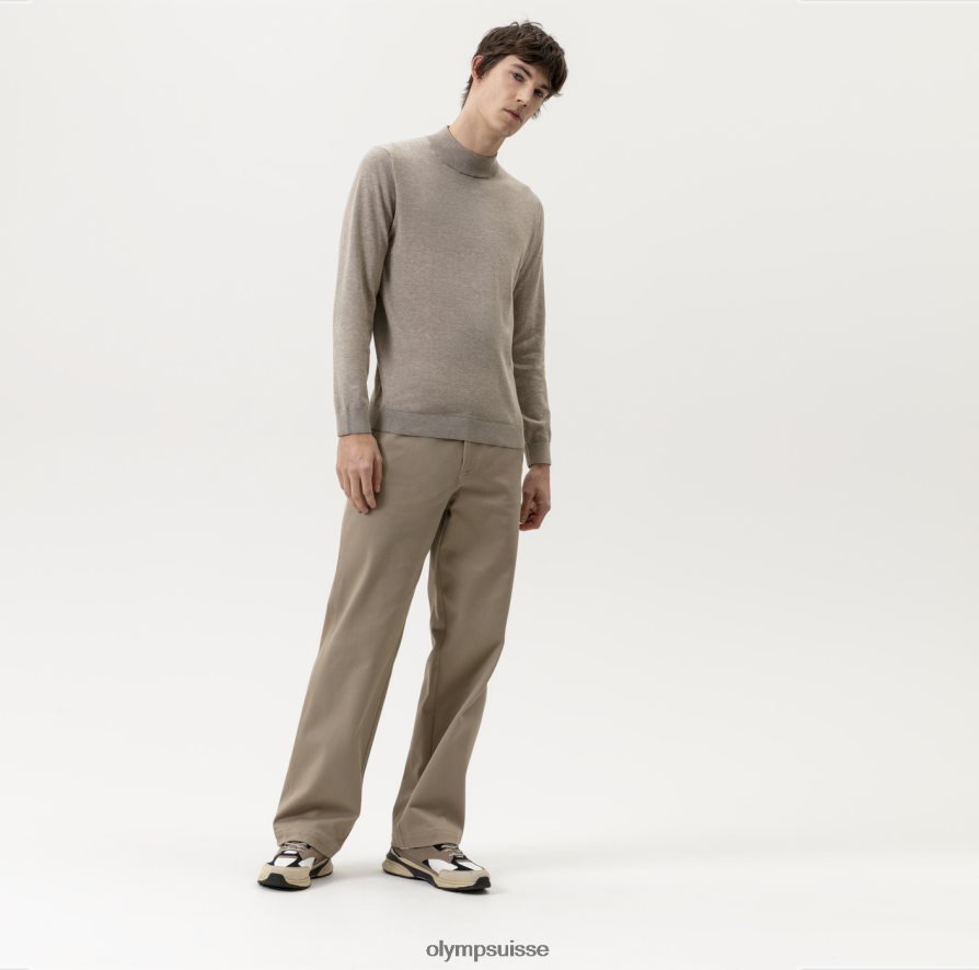 tricot niveau cinq body fit, pull col montant, camel OLYMP vêtements VVP4DB1878