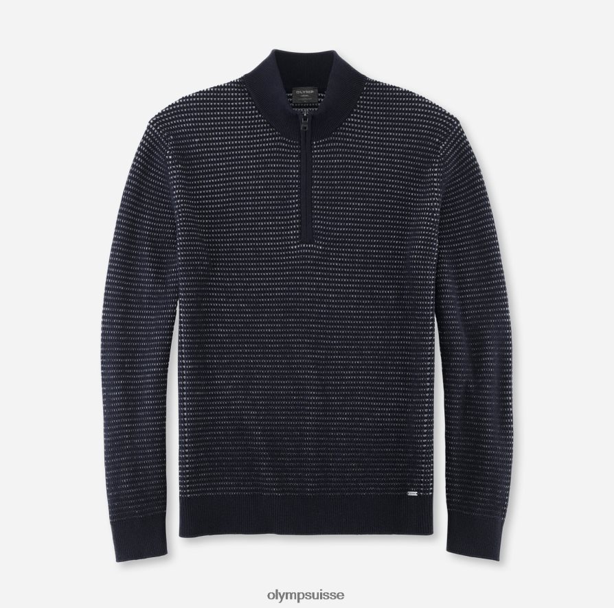 tricots coupe moderne, veste pull-over zippée, marine OLYMP vêtements VVP4DB1837