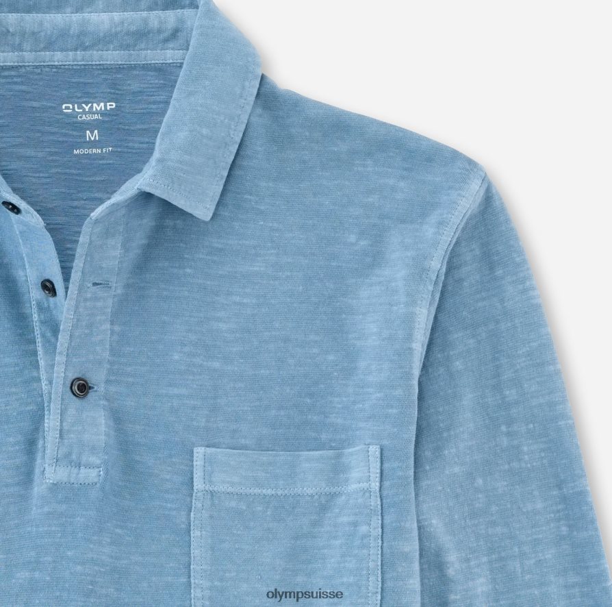 coupe moderne et décontractée, polo, bleu fumée OLYMP vêtements VVP4DB2132