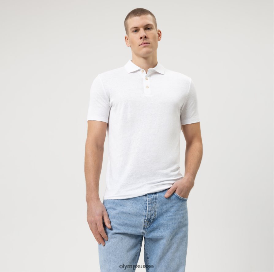 niveau cinq, coupe corporelle décontractée, polo, blanc cassé OLYMP vêtements VVP4DB2148