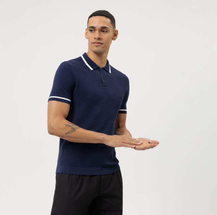 niveau cinq tricots body fit, polo, marine OLYMP vêtements VVP4DB2155