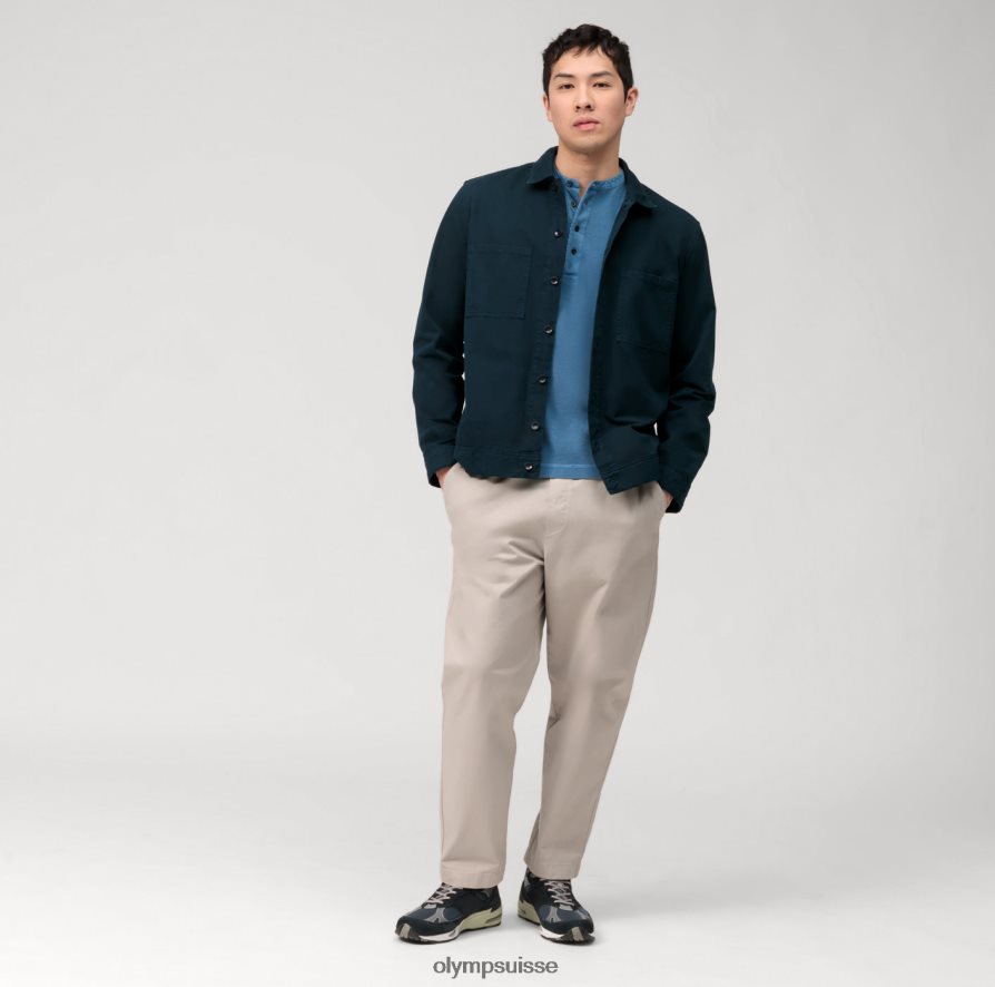 polo décontracté en jersey à manches longues, bleu fumée OLYMP vêtements VVP4DB2129