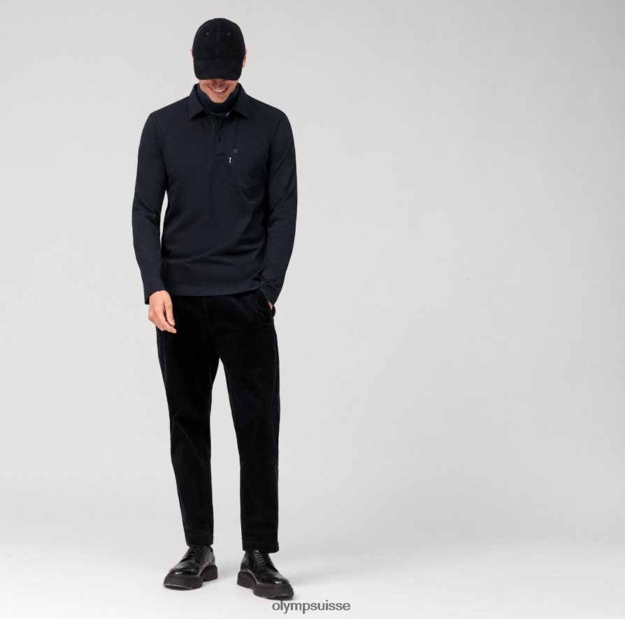 polo manches longues jersey casual, marine OLYMP vêtements VVP4DB2139