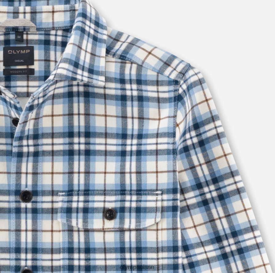 surchemise décontractée, chemise décontractée, kent, bleu OLYMP vêtements VVP4DB1970