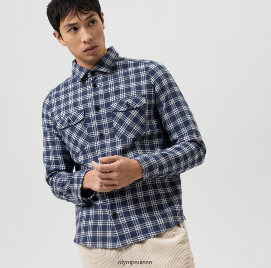 surchemise décontractée, chemise décontractée, kent, marine OLYMP vêtements VVP4DB1955