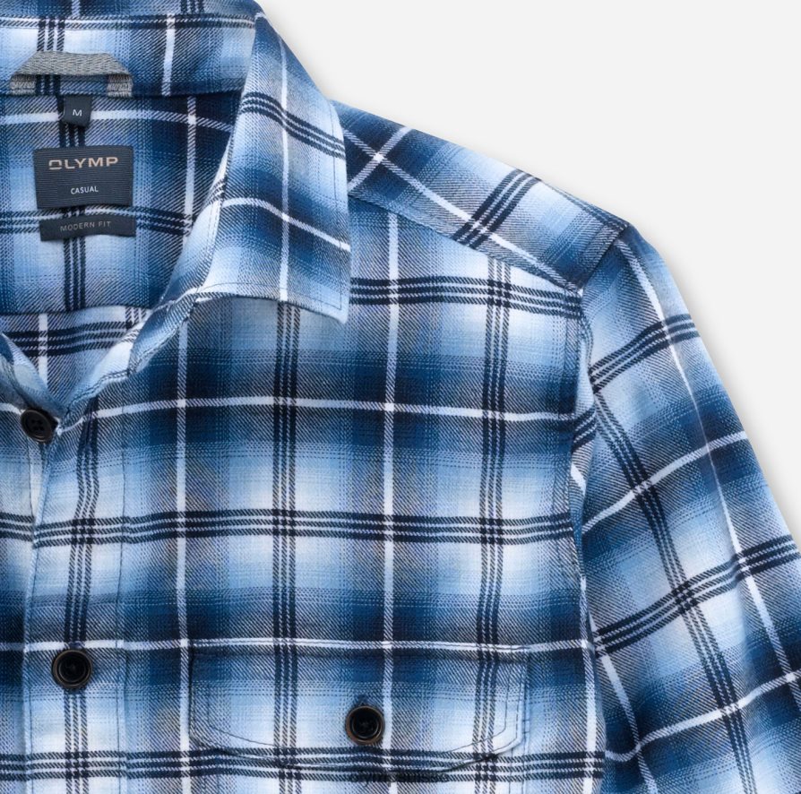 surchemise décontractée, chemise décontractée, kent, marine OLYMP vêtements VVP4DB1975