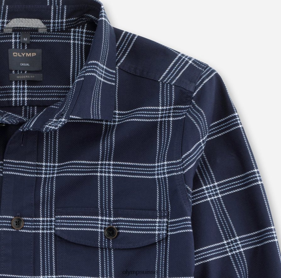 surchemise décontractée, chemise décontractée, kent, marine OLYMP vêtements VVP4DB1976