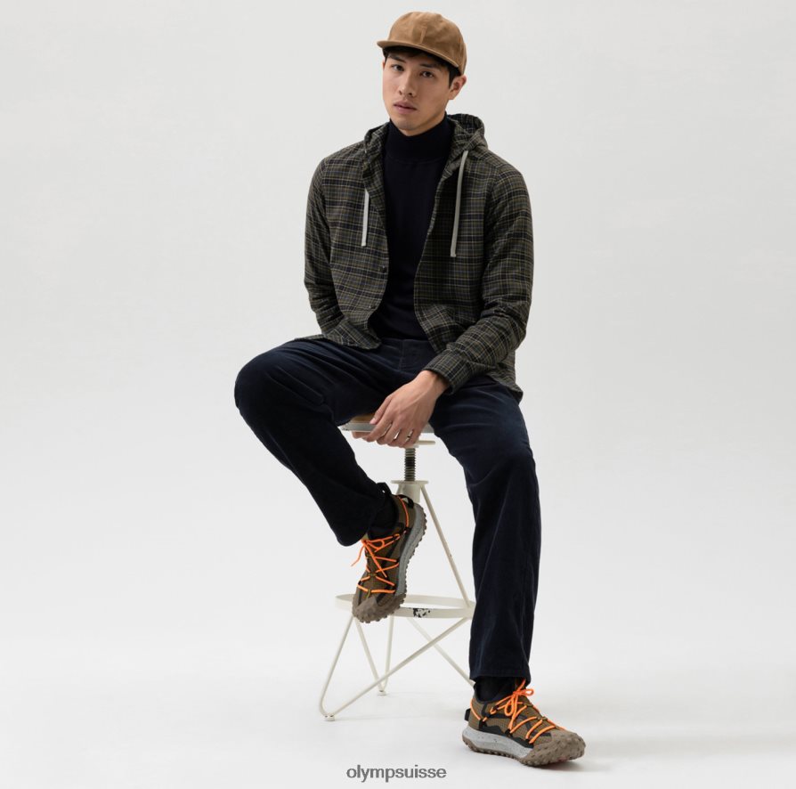 surchemise décontractée intelligente de niveau cinq, chemise décontractée, capuche, olive OLYMP vêtements VVP4DB1979