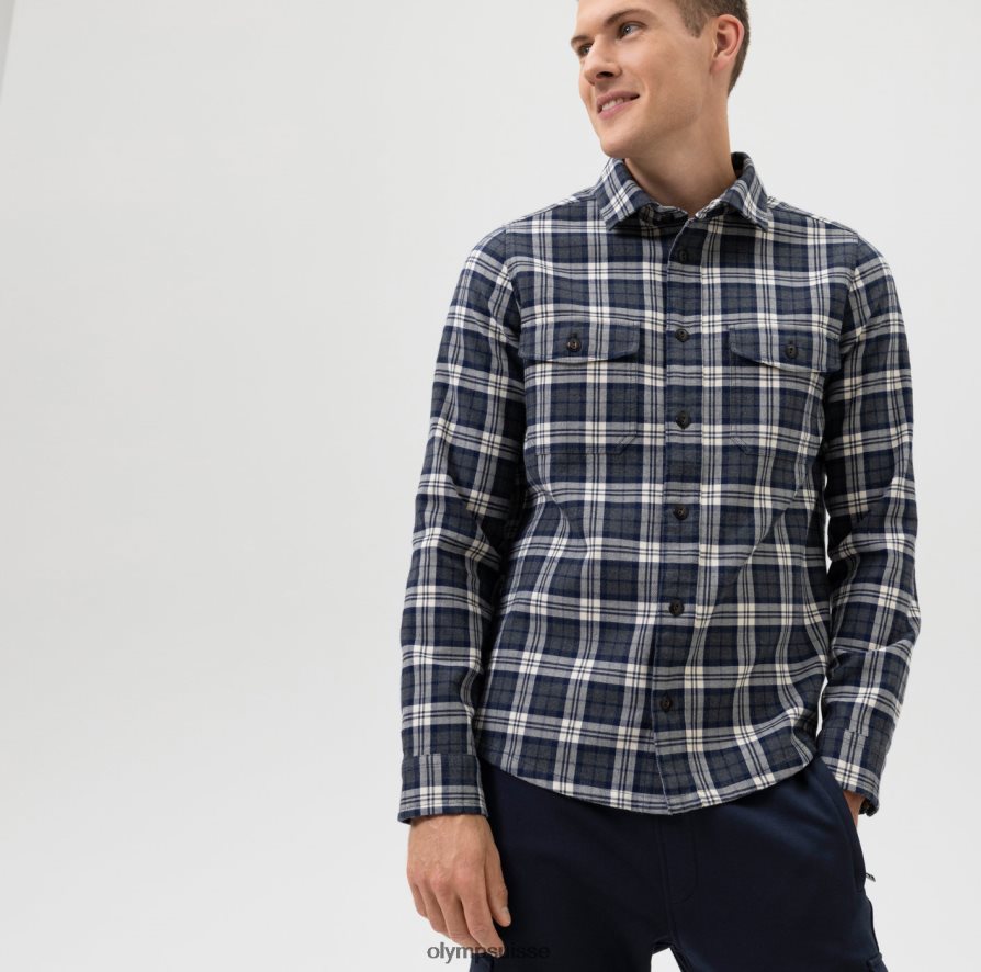 surchemise décontractée intelligente de niveau cinq, chemise décontractée, kent, marine OLYMP vêtements VVP4DB1954