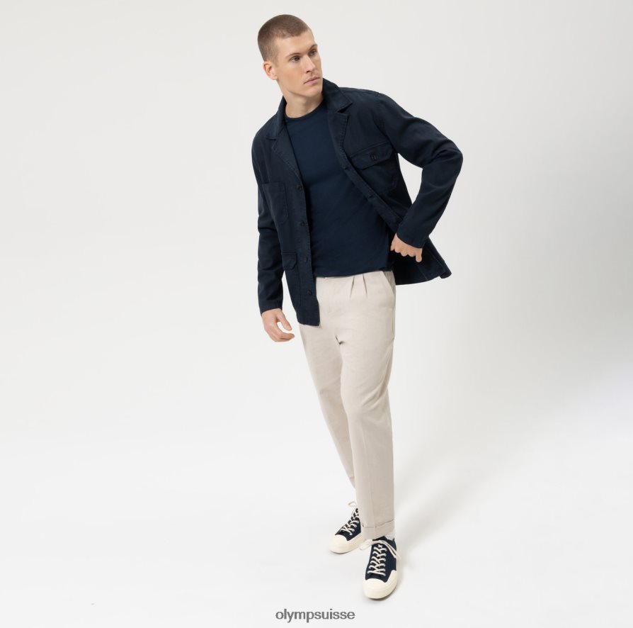 surchemise décontractée intelligente de niveau cinq, chemise décontractée, marine OLYMP vêtements VVP4DB1971