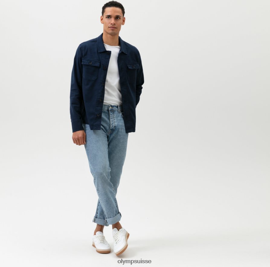 surchemise décontractée intelligente de niveau cinq, chemise décontractée, marine OLYMP vêtements VVP4DB1980