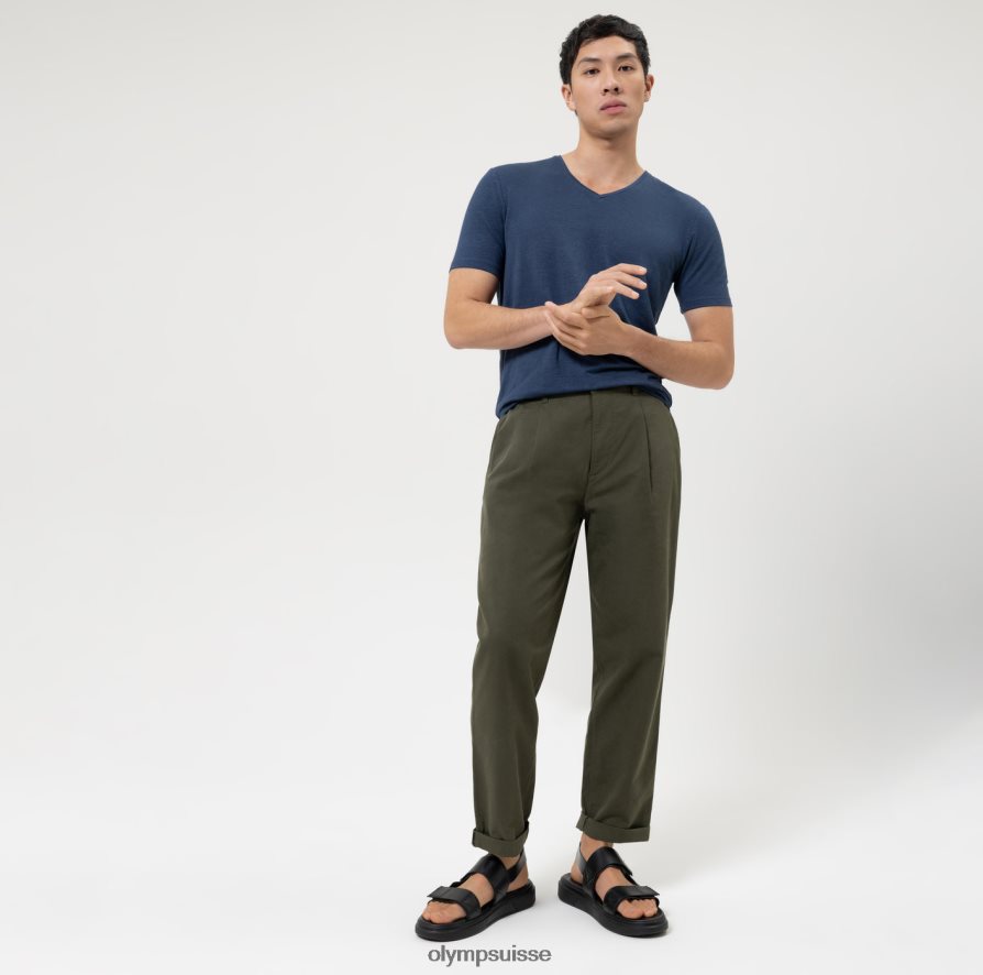 niveau cinq, coupe corporelle décontractée, t-shirt, bleu fumée OLYMP vêtements VVP4DB2006