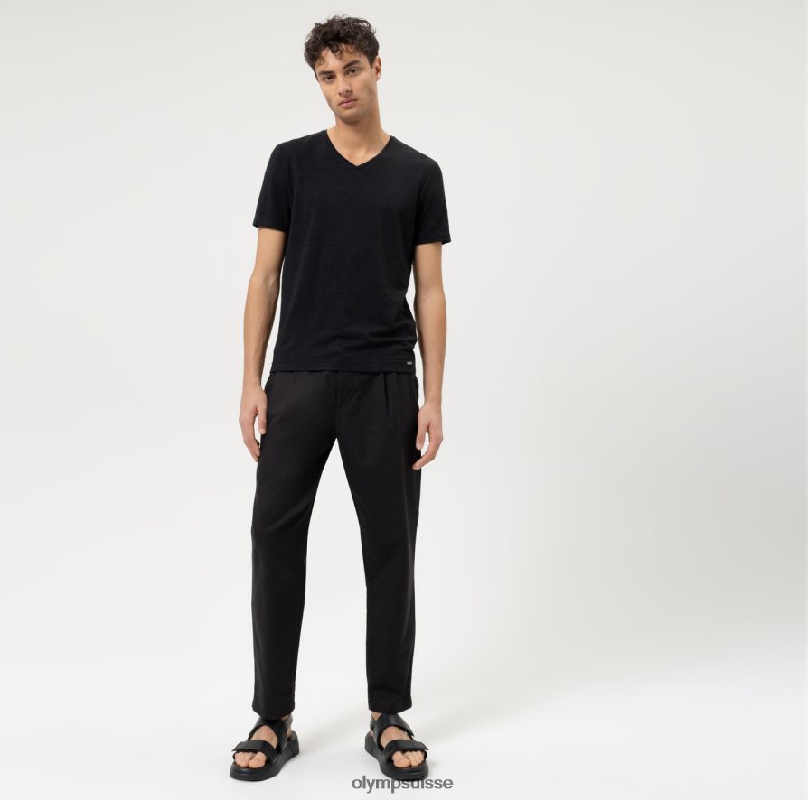 niveau cinq, coupe corporelle décontractée, t-shirt, noir OLYMP vêtements VVP4DB2004