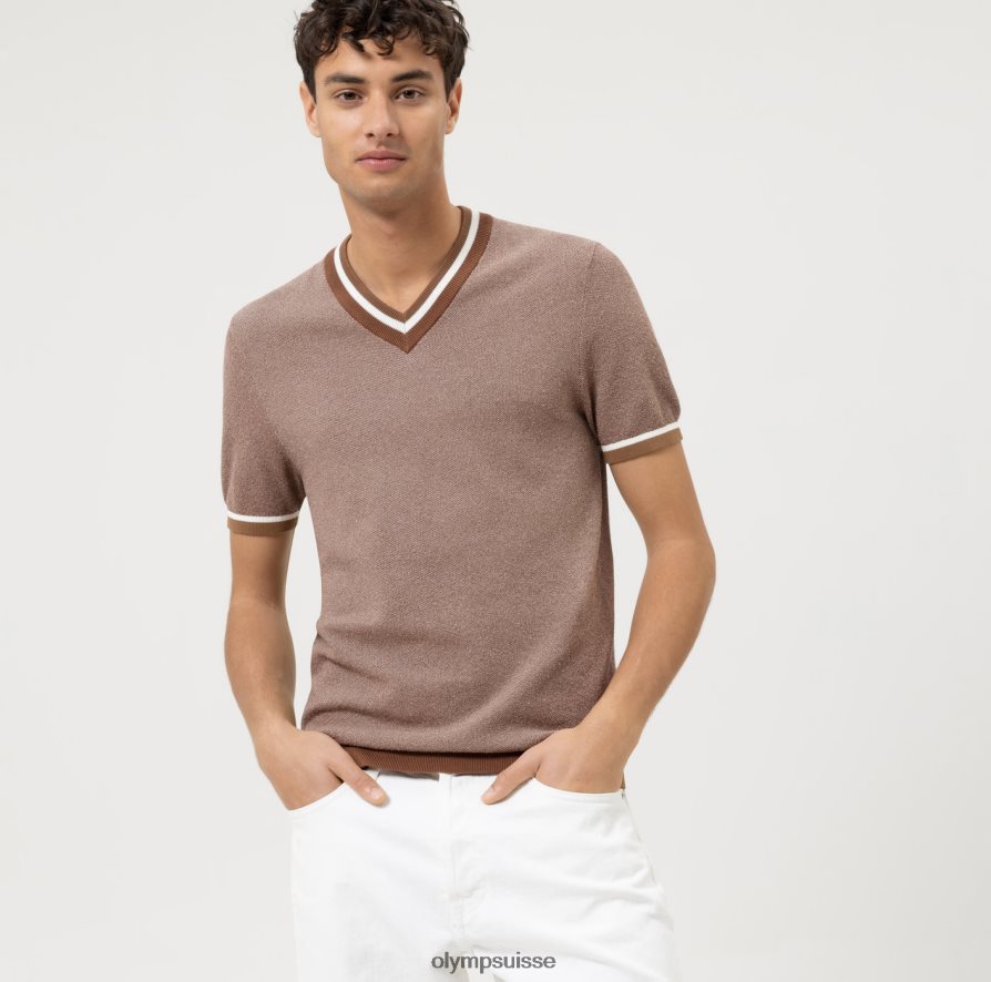 niveau cinq tricots body fit, t-shirt, marron OLYMP vêtements VVP4DB2023
