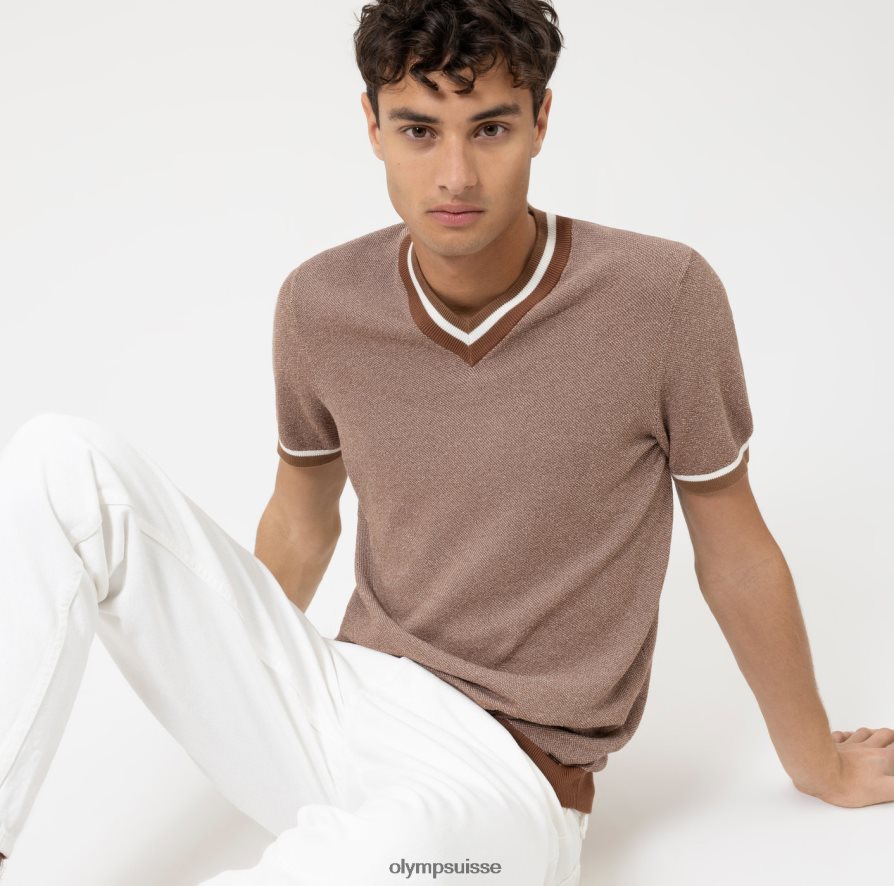 niveau cinq tricots body fit, t-shirt, marron OLYMP vêtements VVP4DB2023