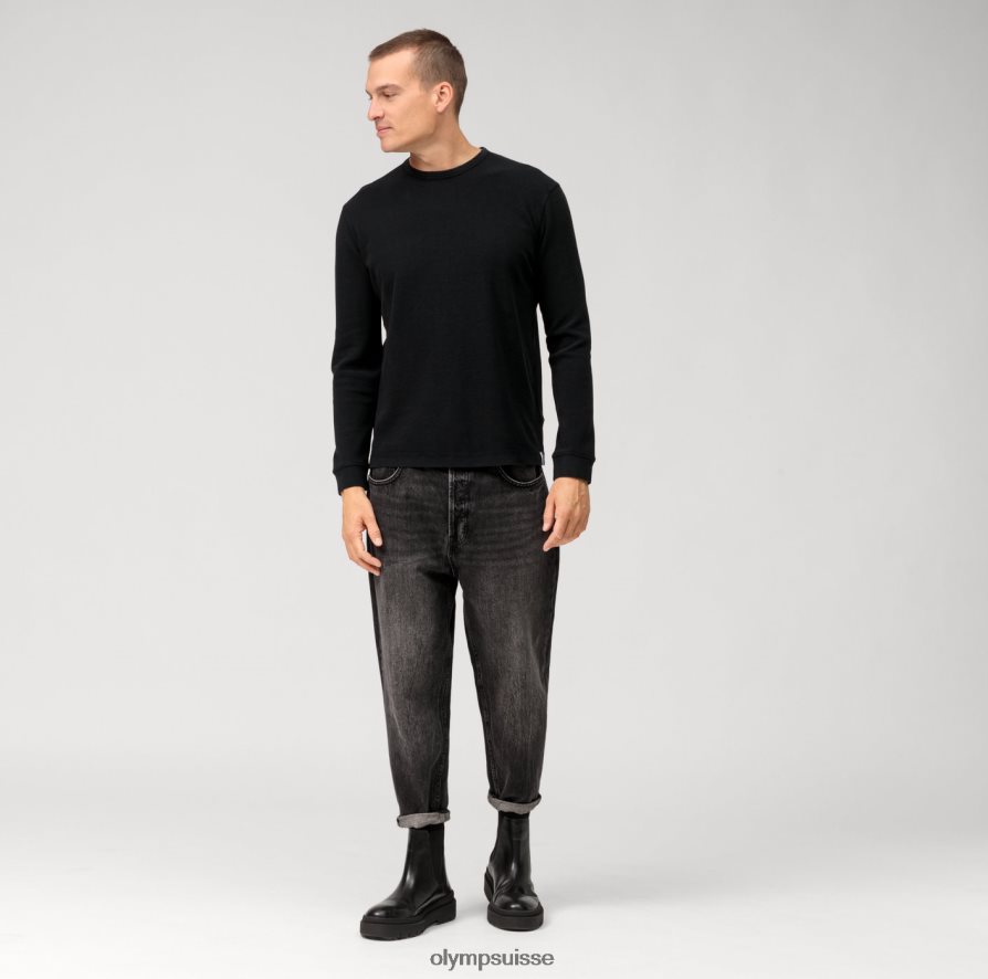 t-shirt décontracté en jersey à manches longues, noir OLYMP vêtements VVP4DB2053